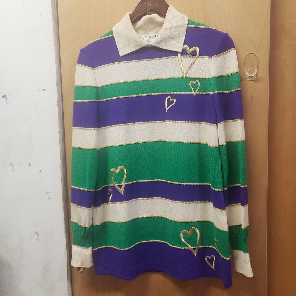 Vintage St. John Collection by Marie Gray long-sleeve knit sweater Sz P #B1